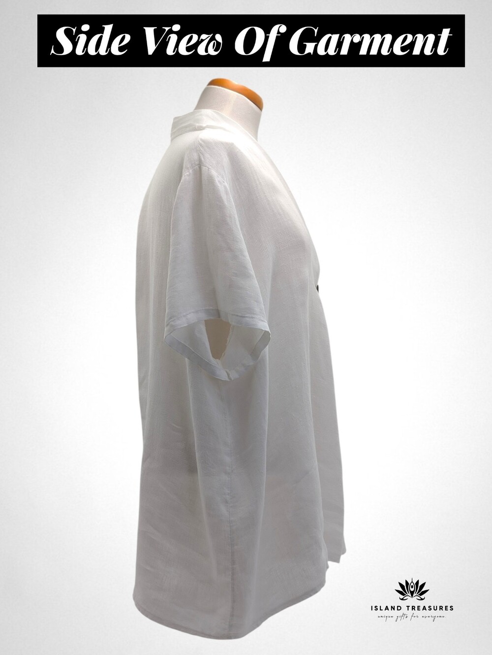 Tempo Paris Size M White 100% Italian Linen One Button Kimono Tunic Blouse Top - Picture 7 of 14